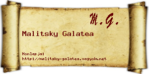 Malitsky Galatea névjegykártya